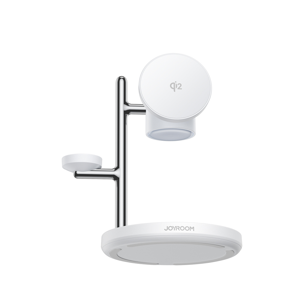Joyroom JR-W23 bezvadu lādētājs 4in1 ar nakts gaismu Qi2, balts (2)
