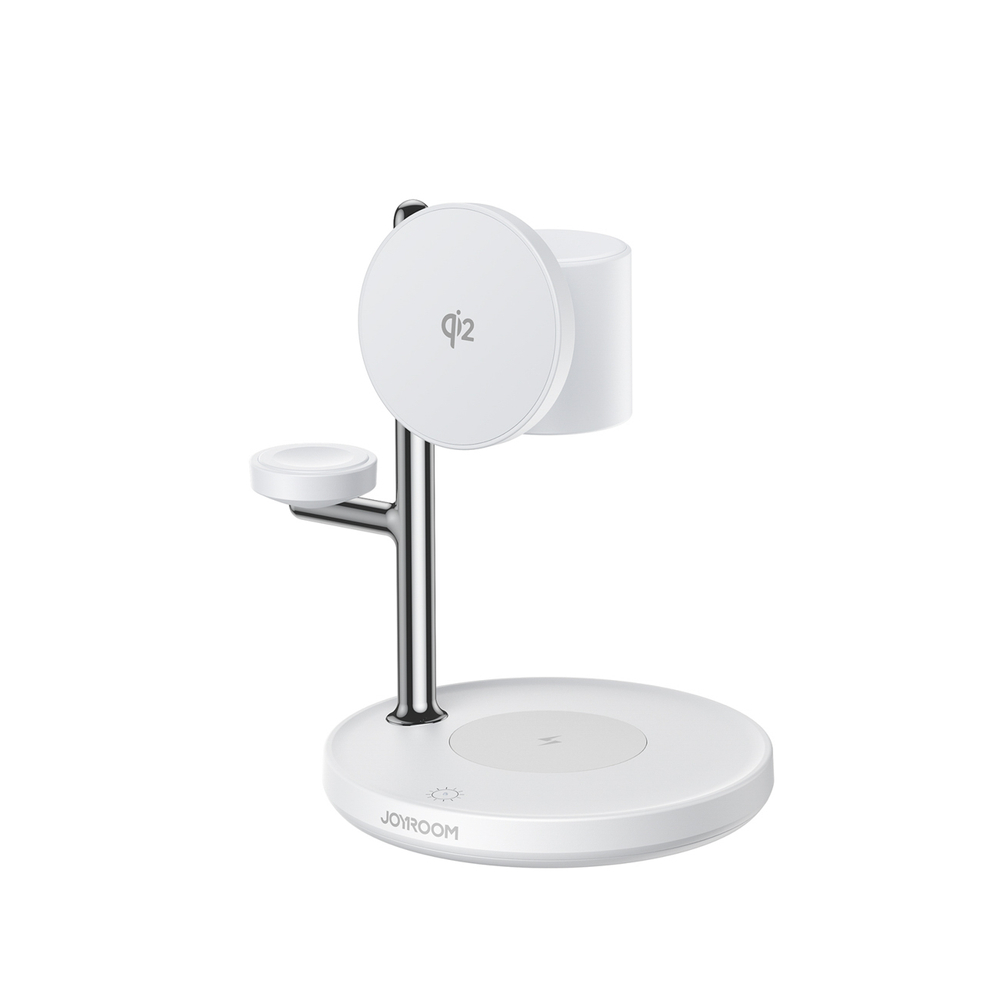 Joyroom JR-W23 bezvadu lādētājs 4in1 ar nakts gaismu Qi2, balts (3)