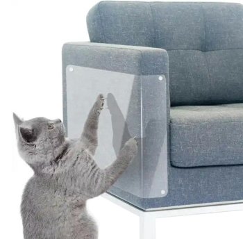 Pretskrāpējumu plastmasas paklājiņš mēbelēm, aizsargpaklājiņš pret kaķiem 45x30cm, 2 gab. | Cat Anti-Scratch Protective Mat for Furniture