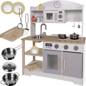 Kruzzel 21933 Bērnu Rotaļu Koka Virtuve | Kids Wooden Toy Kitchen