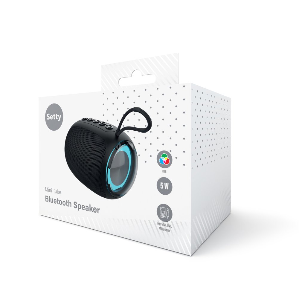 Pārnēsājams Bluetooth skaļrunis Setty GB-800 ar RGB apgaismojumu un FM radio, melns (0)