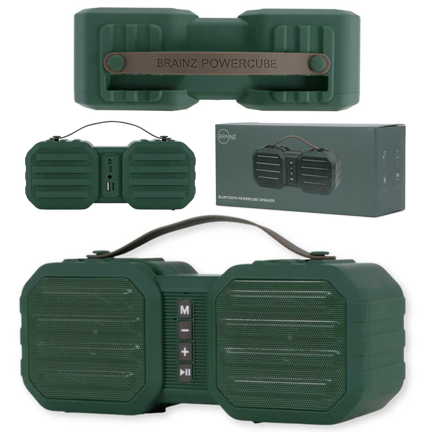 Brainz Power Cube pārnēsājamais Bluetooth skaļrunis, Zaļš