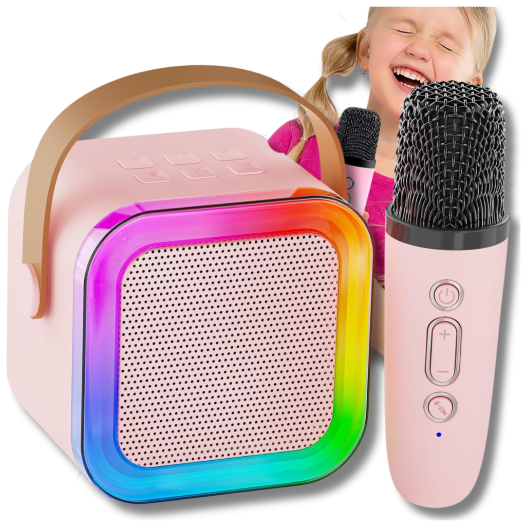 Pārnēsājams bezvadu Bluetooth karaoke skaļrunis ar mikrofonu un RGB