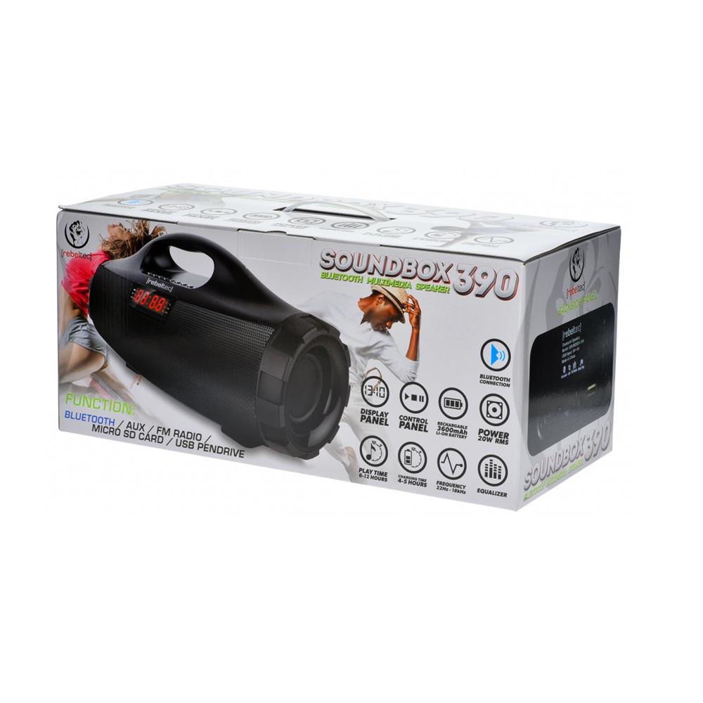 Portatīvais Bluetooth skaļrunis Rebeltec SoundBOX 390, melns (2)