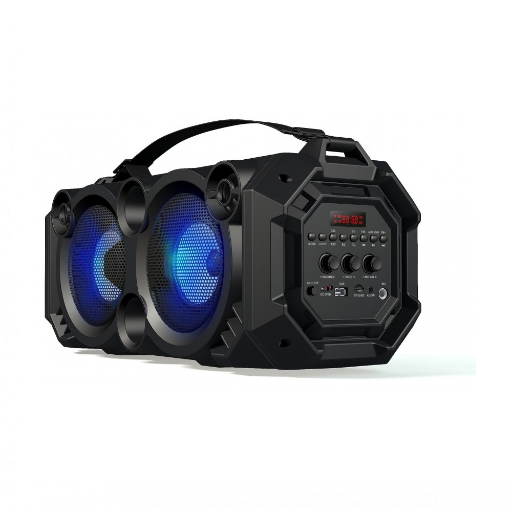 Bluetooth skaļrunis Rebeltec SoundBOX 460 ar radio un RGB, melns (1)
