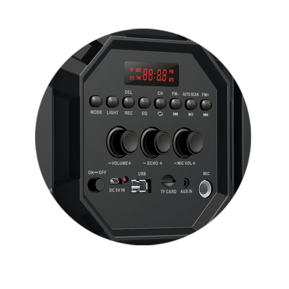 Bluetooth skaļrunis Rebeltec SoundBOX 460 ar radio un RGB, melns (2)