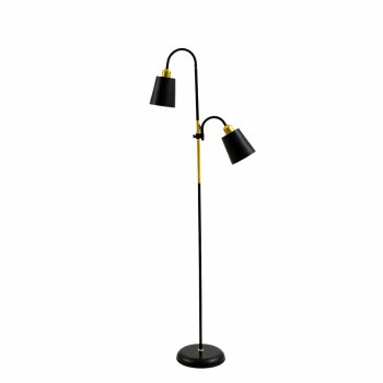 Stāvlampa loft stilā 2xE27 195 cm, regulējama, melna