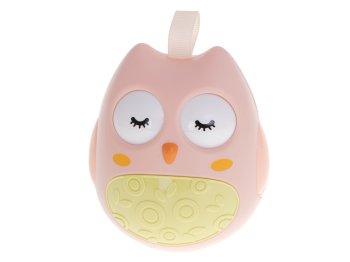 Bērnu Attīstošā Neapgāžamā Taktīlā Maņu Rotaļlieta Grabulis "Pūce", Rozā | Kid's Tumbler Toy Rattle "Owl"