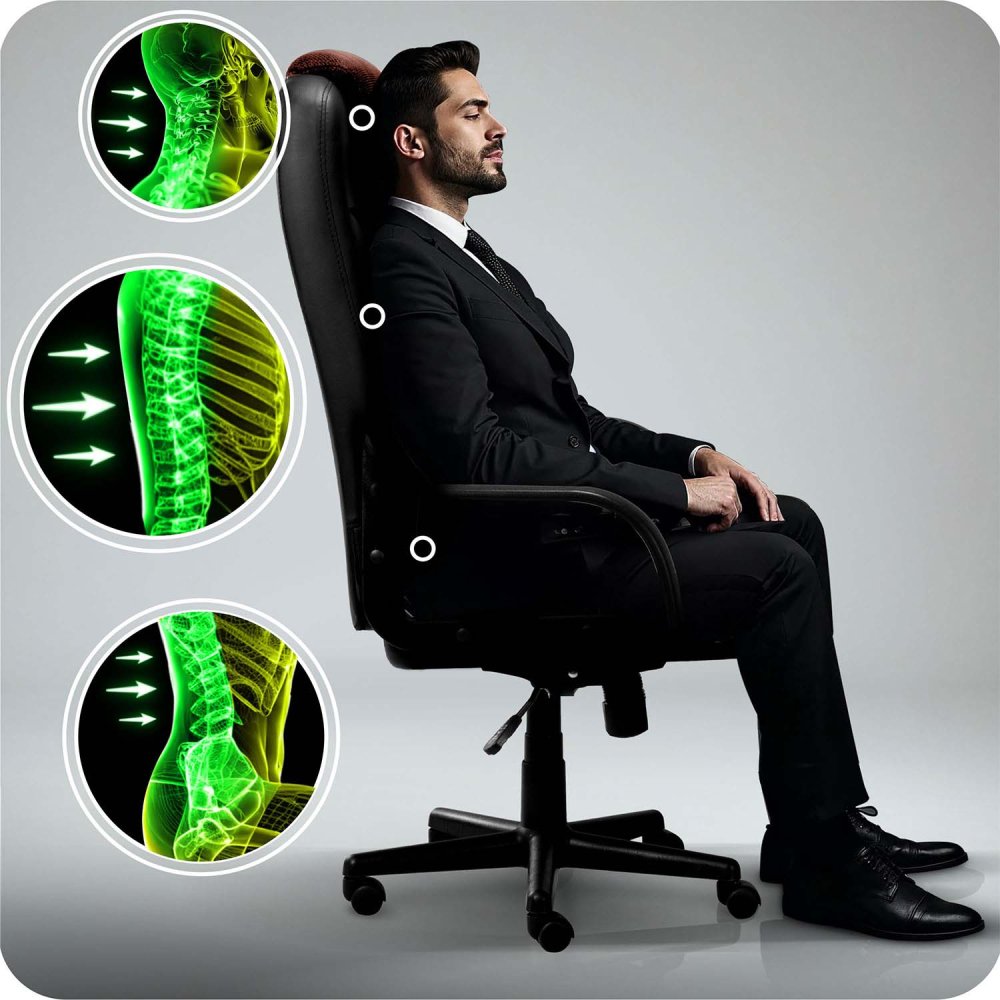 Ergonomisks biroja krēsls Sofotel, grozāms, melns un brūns (3)