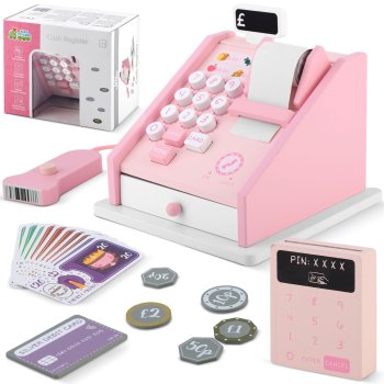 Koka rotaļu kases aparāts RK-868 Ricokids | Wooden Toy Store Cash Register