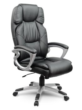 Ergonomisks ādas biroja krēsls Sofotel EG-227, melns
