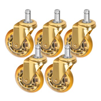 Roll Speed zelta piespiežamo taburešu riteņu komplekts, 5 gab | gold press-on stool wheel set of pieces
