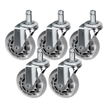 Roll Speed sudraba spiedpapīra riteņu komplekts 5 gab | silver press-on stool wheel set of pieces