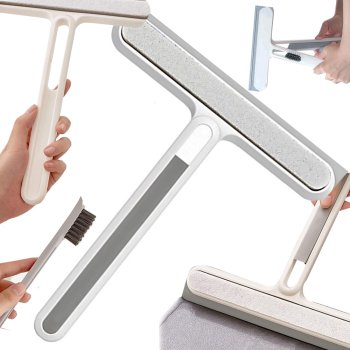 Logu tīrītājs ar rokturi un slotiņu rievām, 22 cm