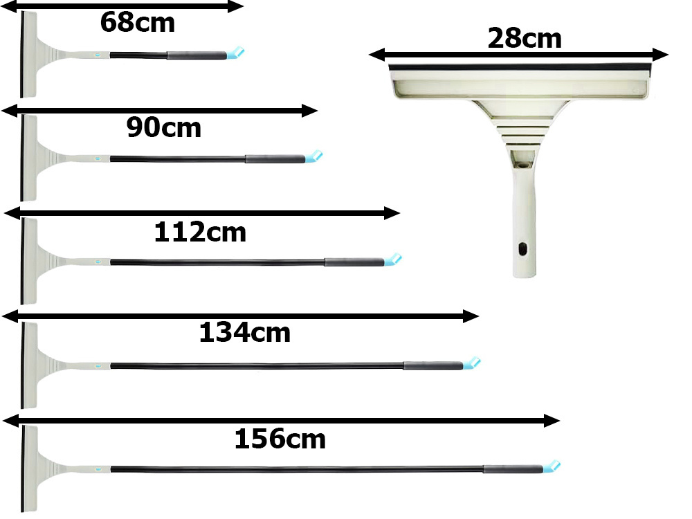 Logu tīrītājs ar mikrošķiedru, teleskopisks rokturis līdz 160 cm, 2-in-1 komplekts (1)