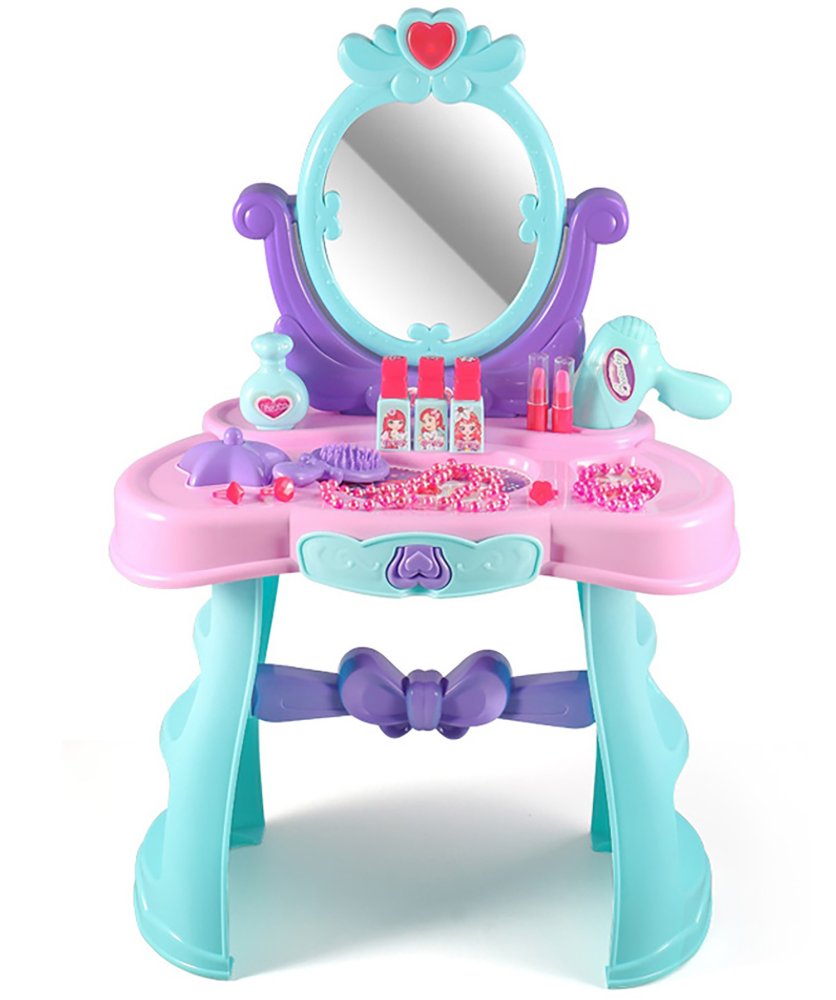 Liels tualetes galdiņš meitenēm ar LED spoguli un skaņu 008-937 (2)