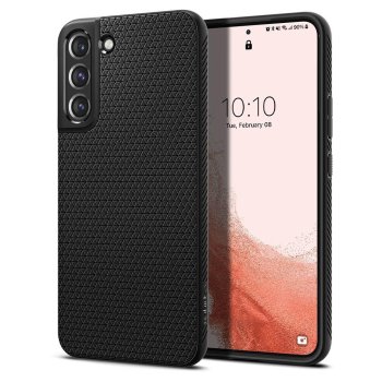 Samsung Galaxy S22 5G (SM-S901) Spigen Liquid Air TPU Case Cover, Black | Telefona Vāks Maks Apvalks Bampers