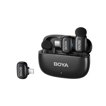 Bezvadu mikrofoni BOYA mini 2-01 2.4GHz USB-C, melni