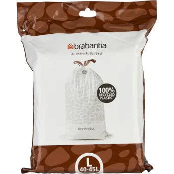 Brabantia PerfectFit Code L atkritumu maisi 45 l, 40 gab., balti