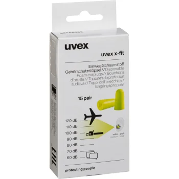 Беруши uvex x-fit, 15 пар, 37 дБ, зеленые