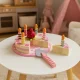 Ecotoys koka dzimšanas dienas torte ar svecītēm un zemenēm, 15 daļas