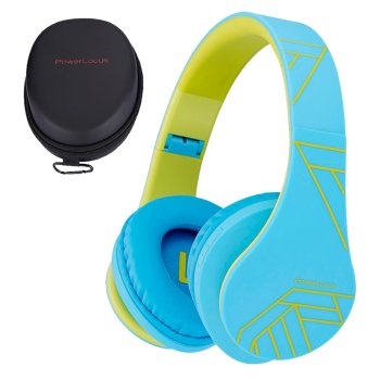 Беспроводные детские наушники PowerLocus P2 Kids, синие/зеленые