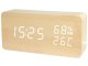 Electronic Alarm Clock with Thermometer and Hygrometer Light Brown