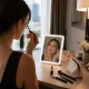 Беспроводное косметическое зеркало с LED-подсветкой, белое