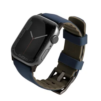 UNIQ pasek Linus Apple Watch Series 4/5/6/7/8/SE/SE2/Ultra 42/44/45mm. Airosoft Silicone nautical  blue