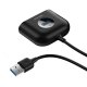 USB HUB Baseus Square USB-A uz 1x USB-A 3.2 Gen 1 / 3x USB 2.0 ar 1 m kabeli – melns