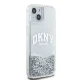 DKNY iPhone 15 / 14 / 13 vāciņš Liquid Glitter Big Logo, balts