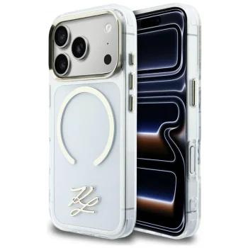 Karl Lagerfeld IML KL Script Logo MagSafe чехол для iPhone 17 Pro – прозрачный