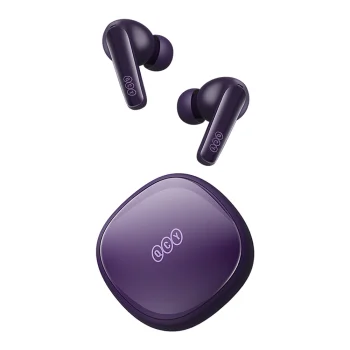 Bezvadu austiņas QCY T13X TWS Bluetooth 5.3 ENC IPX5, violetas