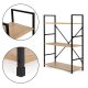 Modernhome CWJ602480LG Wild Oak koka plaukts ar metāla rāmi, 3 plaukti, Loft stils