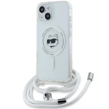 Karl Lagerfeld iPhone 14 / 13 / 15 Case IML Choupette Head & Cord MagSafe, Transparent