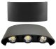 Up Down LED Wall Sconce Light, Indoor Outdoor Waterproof Lamp, 6W 4000K, Black