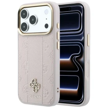 Чехол Guess Stripe Peony 4G Logo MagSafe для iPhone 17 / 18 Pro Max, розовый