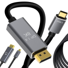DisplayPort 1.4 uz USB-C kabelis 8K 4K 2K 1,8 m