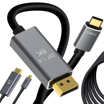 DisplayPort 1.4 uz USB-C kabelis 8K 4K 2K 1,8 m