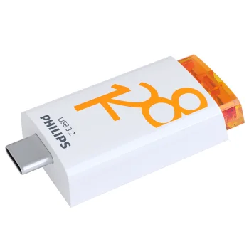 Philips Click Series 128 GB USB-C zibatmiņa, balta/oranža