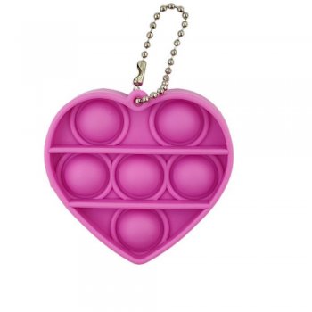 Antistresa Taktīlā Attīstoša Rotaļlieta Pop it Piekariņš sirds formā, rozā | Tactile Sensory Toy