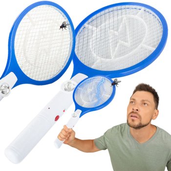 Electric Fly Swatter with LED Flashlight, 51x21 cm