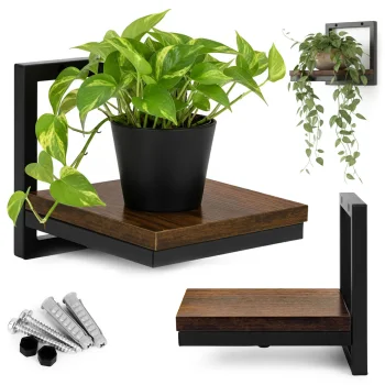 Wall Mounted Plant Shelf ModernHome, Industrial Loft Style Hanging Holder