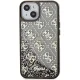 Apple iPhone 14 6.1\" Guess Liquid Glitter 4G Transculent Case Cover, Black