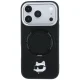 Чехол Karl Lagerfeld Ring Stand 360 Choupette Head Pin MagSafe для iPhone 18 Pro / 17 Pro, черный