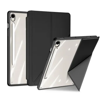 Dux Ducis Samsung Galaxy Tab S10 FE / S9 / S9 FE atverams vāciņš maciņš grāmatiņa Magi, melns