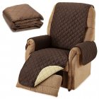 Reversible Microfiber Chair Cover Furniture Protector from Pets Dogs, Brown/Beige