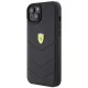 Ferrari iPhone 15 Plus vāciņš Quilted Metal Logo, melns