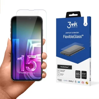 Apple iPhone 15 Pro 6.1'' 3MK Flexibleglass Lokāms Aizsargstikls | Tempered Glass Screen Protector