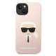 Чехол Karl Lagerfeld Silicone Karl\'s Head для iPhone 14 Plus, розовый